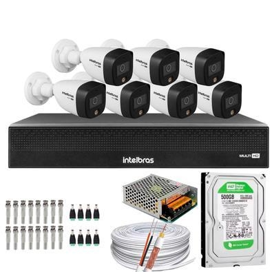 Descrição kit 7 câmeras intelbras que filma colorido mesmo em escuridão total. as câmeras são em resolução 1080p 2 megapixel full hd.   vantagens dest