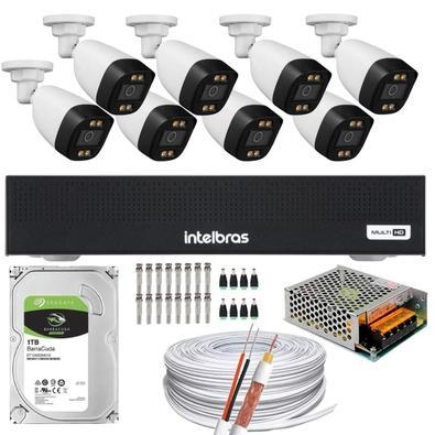 Descrição esse kit de monitoramento é composto por 8 câmeras de segurança de alta definição com visão noturna. As câmeras são resistentes ao sol e chu