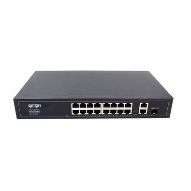 Switch Poe Híbrido 16 Portas Poe + 2 Portas Gigabit + 1 Sfp Haiz HZ-EL1319P-1SEAO Switch POE Híbrido com 16 Portas POE + 2 Portas Gigabits foi especia