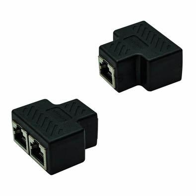 Duplicador de cabo de rede rj-45 fêmea é projetado para permitir que você conecte dois cabos de rede com conectores macho rj-45 em uma extremidade e c