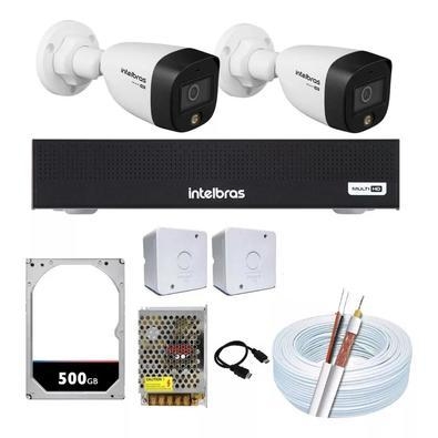 Conteúdo 01 dvr intelbras mhdx 1004-c 1080p lite de 04 canais com hd 500gb 02 câmeras intelbras 1120 fullcolor - hd alta definição 02 caixas protetora