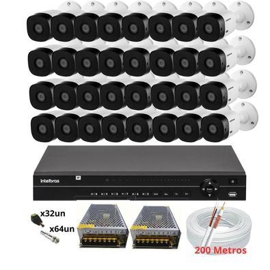 Acesso via smartphone e computador   conteúdo   01 dvr intelbras mhdx 1232 4x1 de 32 canais 32 câmeras intelbras vhc 1120b geração 7 hd 02 fonte eletr