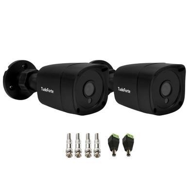 Kit 2 câmeras de segurança full hd 1080p 2mp bullet black visão noturna de 20 metros lente 2.8mm tudo forte + conectores  nós da tudo forte, criamos e