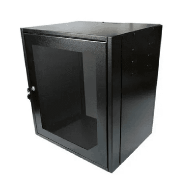 Rack modular 12ux480mm preto  -  rack indoor padrã£o 19??, estrutura modular produzidas em chapa aã§o sae 1020 0,75 / 0,9mm de espessura, porta fronta