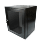 Rack modular 12ux480mm preto  -  rack indoor padrã£o 19??, estrutura modular produzidas em chapa aã§o sae 1020 0,75 / 0,9mm de espessura, porta fronta
