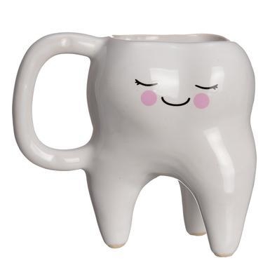 Caneca dente com rostinho decoração 280 ml cerâmica.trabalhamos com diversos modelos de canecas e não poderia faltar o modelo de dente, com um design 