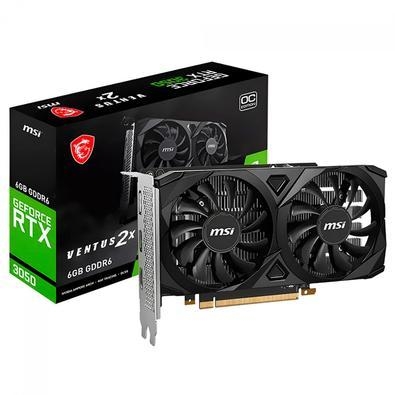 Placa de Vídeo MSI RTX 3050 A Placa de Vídeo MSI RTX 3050 Ventus 2X OC é a escolha ideal para quem busca desempenho gráfico potente e design térmico d