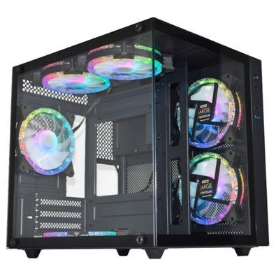 gabinete gamer kmex cg-02sb aquário microo gabinete gamer k-mex aquario micro, mini tower, vidro temperado, m-atx, black, é a escolha ideal para gamer