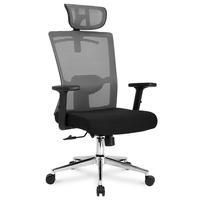 Cadeira DT3 Office Maya. Encosto com reclinação ajustável em até 130°, Mesh altamente elástico, cilindro classe 3 de 85mm, base de aço cromado com cer