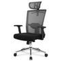 Cadeira DT3 Office Maya. Encosto com reclinação ajustável em até 130°, Mesh altamente elástico, cilindro classe 3 de 85mm, base de aço cromado com cer