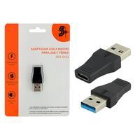 Adaptador 5+ USB 3.0 Macho Para USB-C Com adaptador você pode sincronizar, carregar e transferir dados usando um cabo USB C. Conecte seu laptop com po