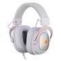 Headset Gamer Redragon Zeus X RGB    Microfone com Redução de Ruído O Headset Gamer Zeus X na cor branco com rosê e RGB vem com almofadas e revestimen