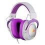 Headset Gamer Redragon Zeus X RGB   Microfone com Redução de Ruído O Headset Gamer Zeus X na cor branco com roxo e RGB vem com almofadas e revestiment