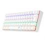 Teclado Mecânico Gamer Redragon Lakshmi Lunar White, Rainbow, Switch Brown, Layout 60%, ABNT2, Branco    Cor Exclusiva Agora com a pintura exclusiva L