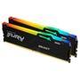 Memória Kingston Fury Beast, RGB, 32GB, 5200MHz, DDR5, CL40 A FURY KF552C40BBAK2-32 é um Kit de módulos de memória 2G x 64 bits (2 x 16 GB) DDR5-5200 