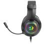 Headset Gamer Redragon Hylas, RGB, Drivers 50mm, P3, USB para Iluminação, Preto - H260RG - Alto falantes de 50mm com reprodução limpa e de qualidade. 