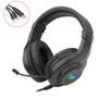 Headset Gamer Redragon Hylas, RGB, Drivers 50mm, P3, USB para Iluminação, Preto - H260RG - Alto falantes de 50mm com reprodução limpa e de qualidade. 