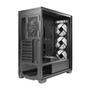 Gabinete Gamer Antec DF800 FLUX   Salpique com sua cor O novo gabinete para jogos Dark Fleet DF800 FLUX Mid-Tower ATX forma um efeito visual diferente