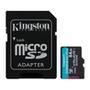 Cartão de Memória Kingston MicroSD   Velocidades Superiores Com velocidades superiores de transferência de até 170MB/s de leitura e 70MB/s de gravação