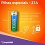 Pilha Alcalina A27, Cartela Com 5 Unidades, Elgin - 82196.