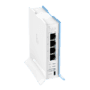 O hAP ac lite é um ponto de acesso simultâneo duplo, que fornece cobertura WiFi para frequências de 2,4 GHz e 5 GHz ao mesmo tempo. A unidade está equ