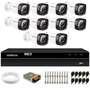 Kit 10 Câmeras + Dvr Intelbras + Câmeras Hd 720p 20m Visão Noturna + Fonte, Cabos E Acessórios