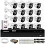 Kit 16 Câmeras VHD 1120 B G5 e DVR Intelbras, HD 1TB Para, Cabos E Acessórios