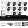 Kit 10 Câmeras VHD 1120 B G6 e DVR Intelbras, HD 2TB, App, Fonte, Cabos E Acessórios