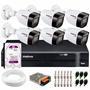 Kit 6 Câmeras VHD 1120 B G6 e DVR Intelbras, HD 2TB, App, Fonte, Cabos E Acessórios