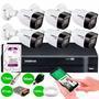 Kit 6 Câmeras VHD 1120 B G6 e DVR Intelbras, HD 2TB, App, Fonte, Cabos E Acessórios