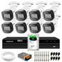 Kit 8 Câmeras Intelbras VHD 1130 B HD 720p Bullet com Lente 2.8mm Visão Noturna 30m Resistente à Chuva IP67 + DVR 8 canais MHDX 1208 Detecção Intelige