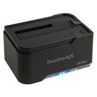 Docking Station Para SSD E HD, 2.5 / 3.5 SATA, Akasa Duodock X - USB 3.0 - AK-DK03U3-BK