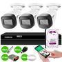 Kit 3 Câmeras Bullet HD 720p VHD 1120 B G6 Visão Noturna 20m + DVR Intelbras MHDX 1204 4 Canais + HD 1TB Purple   Nós da Tudo Forte, criamos este kit 