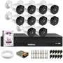 Kit 10 Câmeras Infravermelho VHD 3230 B G6 Full HD Multi HD 4 em 1 + DVR Intelbras 16 Canais Full HD 1080p - Inteligência Artificial MHDX 3016-C + HD 