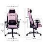 Cadeira Gamer, XT Racer Draco, Reclinável Ergonômica, Tecido Polyester, Preto e Rosa.