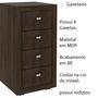 Gaveteiro para Escritório Home Office ME4133 MDP Rustico - Gran Belo possui 4 gavetas com amplo espaço, material em MDP, acabamento BP, costas na cor 