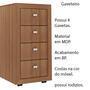 Gaveteiro para Escritório Home Office ME4133 MDP Amendoa - Gran Belo possui 4 gavetas com amplo espaço, material em MDP, acabamento BP, costas na cor 