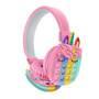 Headphone bluetooth fone arco infantil unicórnio pop it    disponível somente na cor rosa   fone de arco bluetooth ah-806h   este incrível fone de ouv