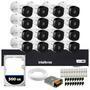 Itens inclusos no kit<,br>,16 - câ,meras vhl 1220 b bullet intelbras<,br>,01 - dvr gravador mhdx 1016-c 16 canais intelbras<,br>,01 - cabo coaxial fle