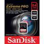 Sandisk cartão de memória sdxc 64gb extreme pro classe de velocidade de vídeo v30 velocidade de leitura de até 200mbs classe velocidade padrão c10 bar