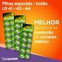 INFORMAÇÕES GERAIS:  Contém: 1 Cartela com 10 pilhas. Tipo: Alcalina   INFORMAÇÕES TÉCNICAS: Voltagem: 1,5V Peso: 1.4g   APLICAÇÃO: Alarme de carro; A