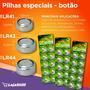 INFORMAÇÕES GERAIS:  Contém: 1 Cartela com 10 pilhas. Tipo: Alcalina   INFORMAÇÕES TÉCNICAS: Voltagem: 1,5V Peso: 1.4g   APLICAÇÃO: Alarme de carro; A