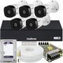 Kit cftv de alta definição intelbras full hd com 5 câmeras  acesso via smartphone e computador  conteúdo 01 dvr intelbras mhdx 1008-c 4x1 de 08 canais