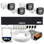 Itens inclusos no kit 01 - dvr gravador de vídeo intelbras mhdx 3004-c 04 - câmeras intelbras vhd 1220 b g7 full color 01 - cabo coaxial flexível 80% 