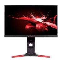 Monitor gamer acer predator xb241yu, cor preto, tela de 23,8 polegadas wqhd com design zero-frame, resolução 2560 x 1440 e painel tn, uma taxa de atua
