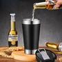 Copo com tampa térmico de cerveja inox com abridor 500ml preto - aj22086 - mimo style - dorémi casa e decor. O copo térmico de aço inoxidável, possui 