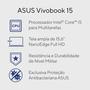 Notebook Asus Vivobook 15 X1504za.Com processador Intel Core I5 1235u, 8GB de RAM e SSD de 512GB, sua praticidade é evidente com a dobradiça plana de 