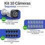 Kit 10 câmeras tudo forte bullet full hd 1080p, lente 2.8mm, visão noturna 20m, ip66 + conectores  nós da tudo forte, criamos este kit para facilitar 