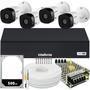 Kit cftv de alta definição intelbras full hd com 4 câmeras   acesso via smartphone e computador  conteúdo 01 dvr intelbras mhdx 1004-c 4x1 de 04 canai