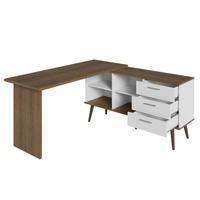 Conheça a escrivaninha/mesa de escritório de canto lisboa da madesa, um móvel com design funcional e inovador, perfeito para seu espaço de estudos e t